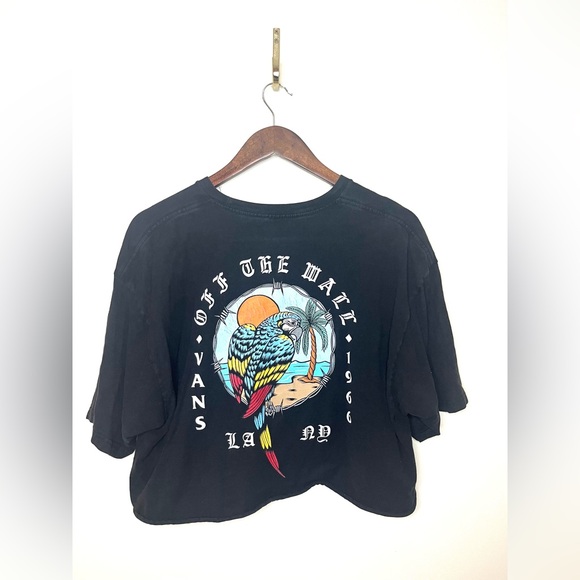 Vans Tops - VANS Off The Wall Cropped Black Tee Shirt | XL